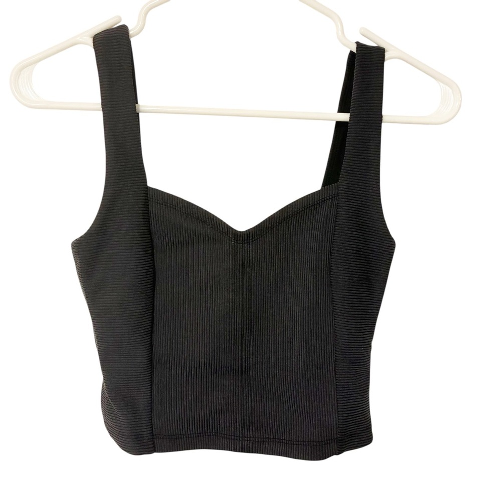 Lululemon Size XS Black Ribbed Softstreme Sweetheart‎ Tank Top - Picture 2 of 6
